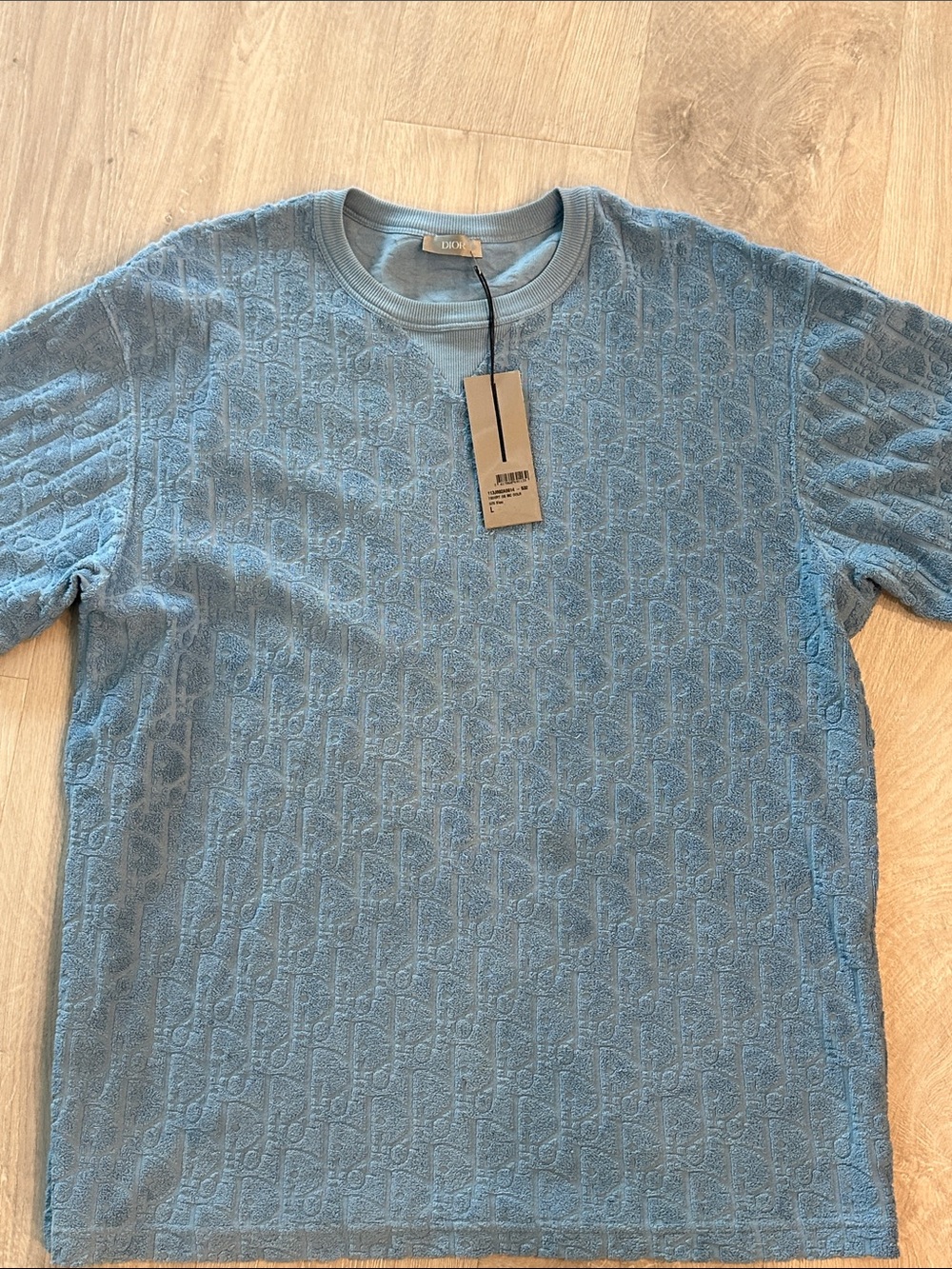 Dior oblique Light Blue Embossed Monogram Crewneck Sweatshirt
